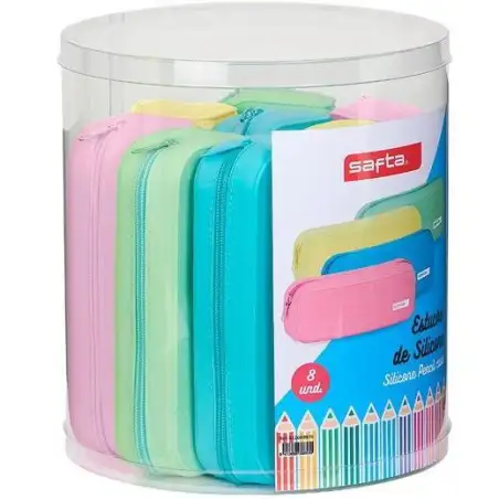 (312089976) SAFTA SET DE 8 PORTATODOS CUADRADOS SILICONA COLORES SURTIDOS