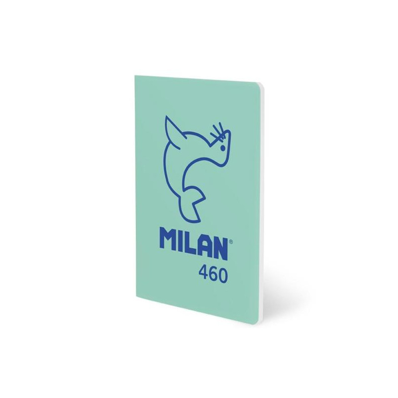 (57251G24GR460) MILAN LIBRETA GRAPADA A5 24H PAPEL BLANCO 95GR LISO COLECCIÓN 460 SINCE 1918 VERDE