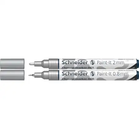(ML06011501) SCHNEIDER ROTULADOR METÁLICO CROMADO PAINT-IT 2 CHROME PUNTAS DE 0.8MM/2MM ESTUCHE 2 UD