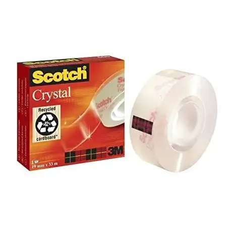 (7100027387) SCOTCH CINTA ADHESIVA SUPERTRANSPARENTE CRYSTAL 600 ROLLO 19MM X 33M CAJA INDIVIDUAL