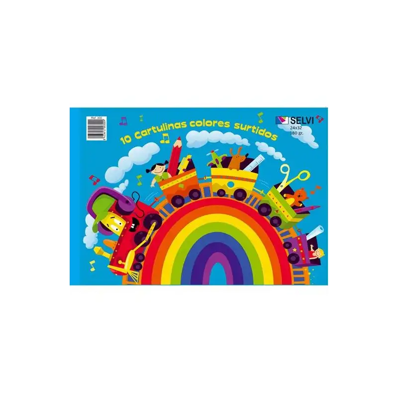 (300) SELVI CUADERNO PARA MANUALIDADES CON 10 CARTULINAS 24X32CM 180GR COLORES SURTIDOS