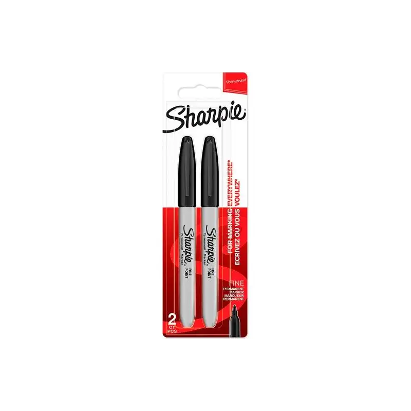 (1985860) SHARPIE MARCADOR PERMANENTE PUNTA FINA NEGRO BLÍSTER 2 UD