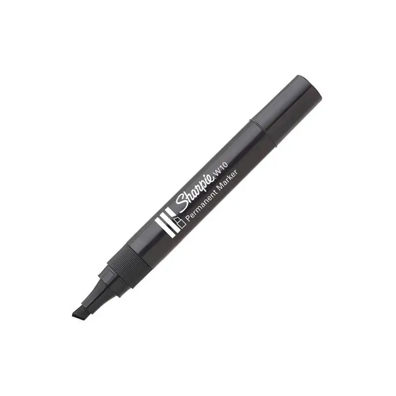 (S0192654) SHARPIE MARCADOR PERMANENTE W10 PUNTA BISELADA NEGRO CAJA 12 UD