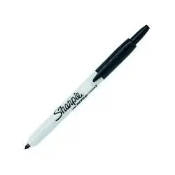 (S0810840) SHARPIE MARCADOR PERMANENTE RETRÁCTIL FINE PUNTA REDONDA 0.9MM NEGRO CAJA 12 UD