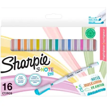 (2182115) SHARPIE ROTULADORES CREATIVOS S-NOTE DUO C/SURTIDOS ESTUCHE 16 UD