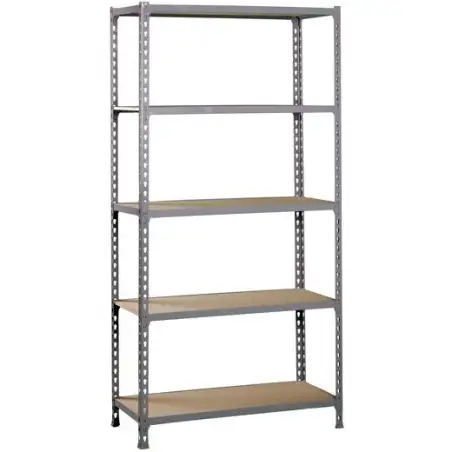 (338100025188045) SIMONRACK KIT MADERCLICK MINI 5/400 ESTANTERÍA METÁLICA 5 BALDAS/150KG DE MADERA 180X80X40CM GRIS