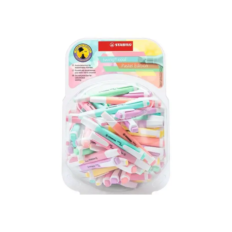 (275/100-8-2) STABILO MARCADOR FLUORESCENTE SWING COOL PASTEL 6 COLORES SURTIDOS BOMBONERA 100 UD