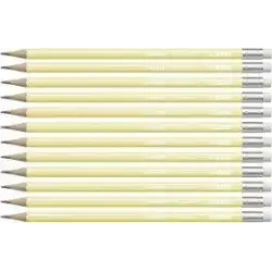(4908/01-HB) STABILO SWANO LAPIZ GRAFITO CON GOMA PASTEL AMARILLO -12U-