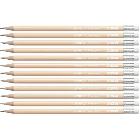 (4908/04-HB) STABILO SWANO LAPIZ GRAFITO CON GOMA PASTEL MELOCOTÓN -12U-