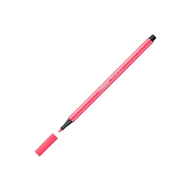 (68/040) STABILO ROTULADOR PEN 68 ROJO FLUORESCENTE CAJA 10 UD