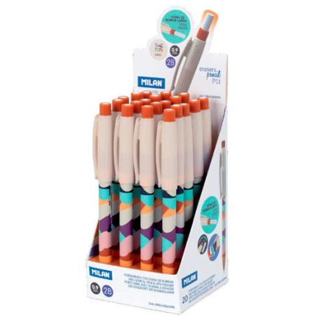 (185012920FN) MILAN PORTAMINAS PL1 SERIE THE GUN 0.9MM 2B C/SURTIDOS CAJA EXPOSITORA 20 UD