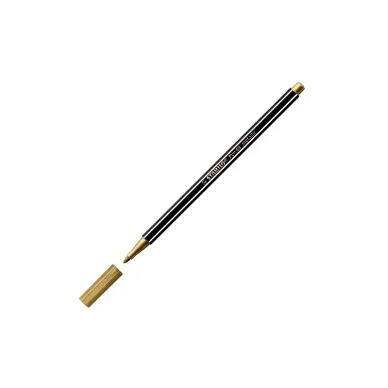 (68/810) STABILO ROTULADOR PEN 68 METALLIC ORO CAJA 10 UD