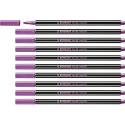 (68/856) STABILO ROTULADOR PEN 68 METALLIC ROSA METÁLICO CAJA 10 UD