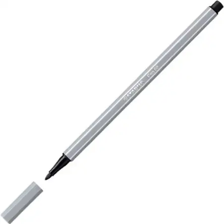 (68/95) STABILO ROTULADOR PEN 68 GRIS MEDIO CAJA 10 UD