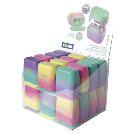 (20166224SN) MILAN AFILALÁPICES COMPACT SUNSET DOBLE CON DEPÓSITO C/SURTIDOS EXPOSITOR 24 UD