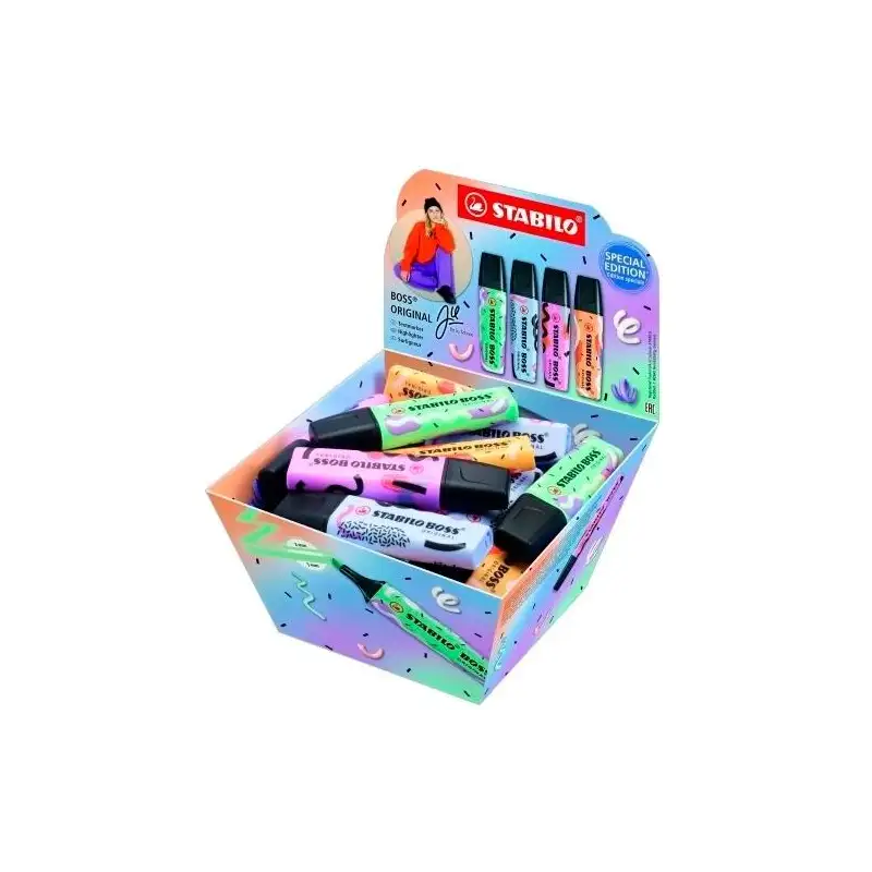 (70/30-2-101) STABILO MARCADOR BOSS EDICIÓN ESPECIAL P/CINCEL COLORES SURTIDOS BOMBONERA 30 UD