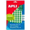 (02733) APLI ETIQUETAS ADHESIVAS CIRCULARES Ø10MM ESCRITURA MANUAL 126 X 8H APLI 10 VERDE