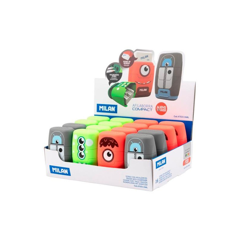 (4703116AL) MILAN AFILABORRAS COMPACT SERIE ESPECIAL ALIENS SURTIDO CAJA EXPOSITORA 16 UD