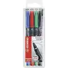 (841/4) STABILO MARCADOR PERMANENTE OHPEN UNIVERSAL S PUNTA SUPER FINA 0.4MM C/SURTIDOS ESTUCHE 4 UD