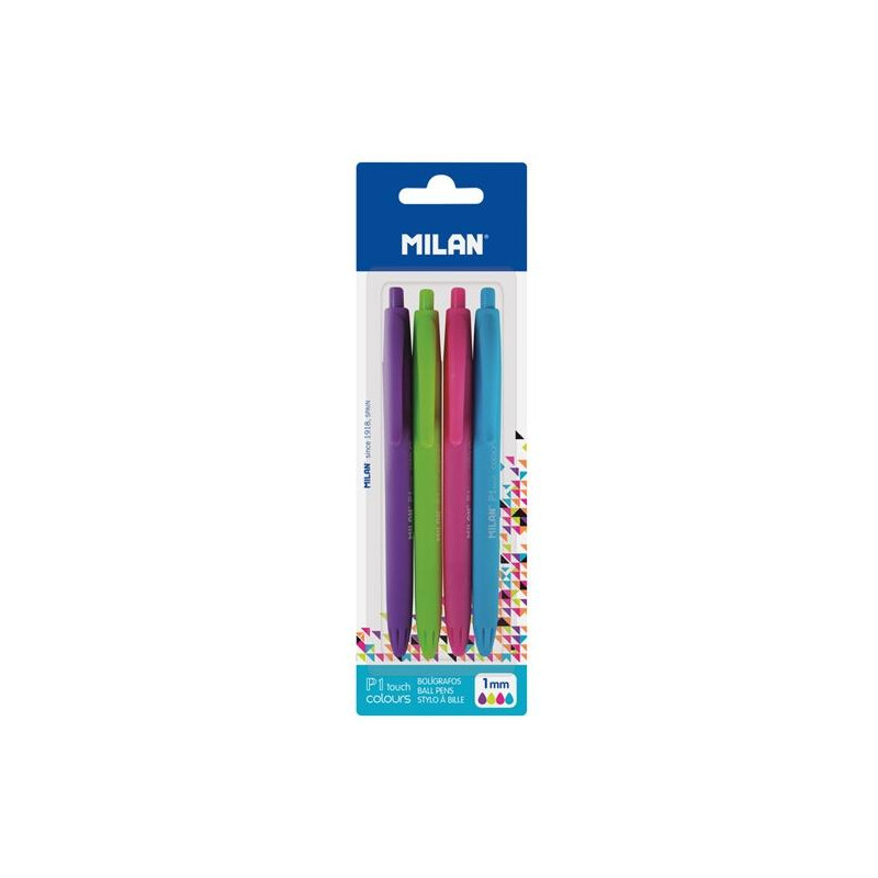 (BWM10487) MILAN BOLÍGRAFO P1 TOUCH COLOURS 1.0MM C/SURTIDOS BLÍSTER 4 UD