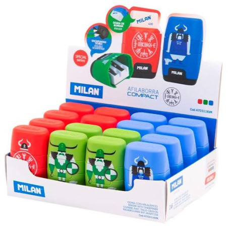 (4703116VK) MILAN AFILABORRA COMPACT VIKINGS CAJA EXPOSITORA 16U C/SURTIDOS