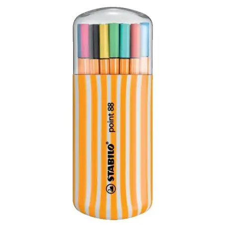 (8820-02) STABILO ROTULADORES POINT 88 COLORES SURTIDOS ESTUCHE ZEBRUI 20 UD