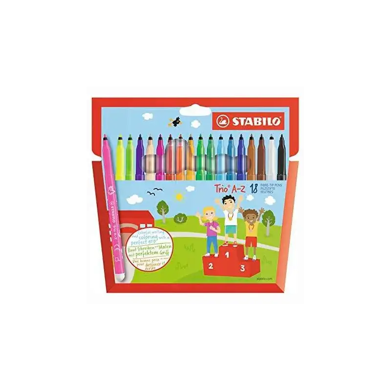 (378/1-18-01) STABILO ROTULADORES TRIO AZ C/SURTIDOS ESTUCHE 18 UD