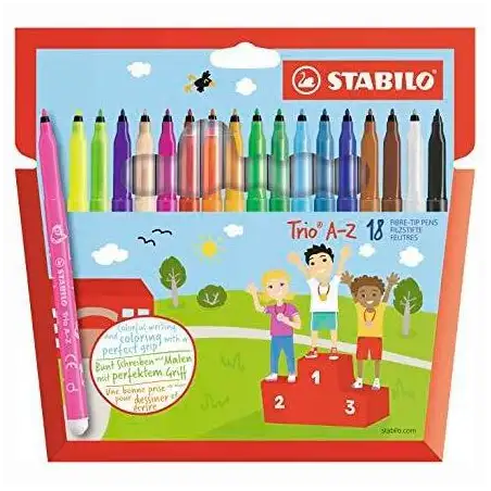 (378/1-18-01) STABILO ROTULADORES TRIO AZ C/SURTIDOS ESTUCHE 18 UD