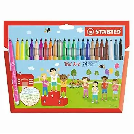 (378/1-24-01) STABILO ROTULADORES TRIO AZ C/SURTIDOS ESTUCHE 24 UD