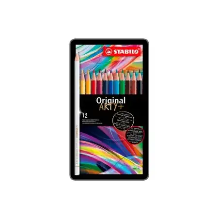 (8773-6) STABILO LÁPICES DE COLORES ORIGINAL ARTY+ C/SURTIDOS ESTUCHE DE METAL 12 UD