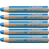 (880/425) STABILO LÁPICES DE COLORES WOODY 3 EN 1 AZUL ESTUCHE 5 UD