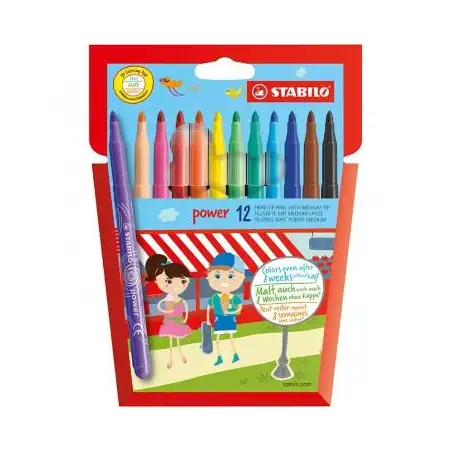 (E280/12-01) STABILO ROTULADORES POWER COLORES SURTIDOS ESTUCHE 12 UD