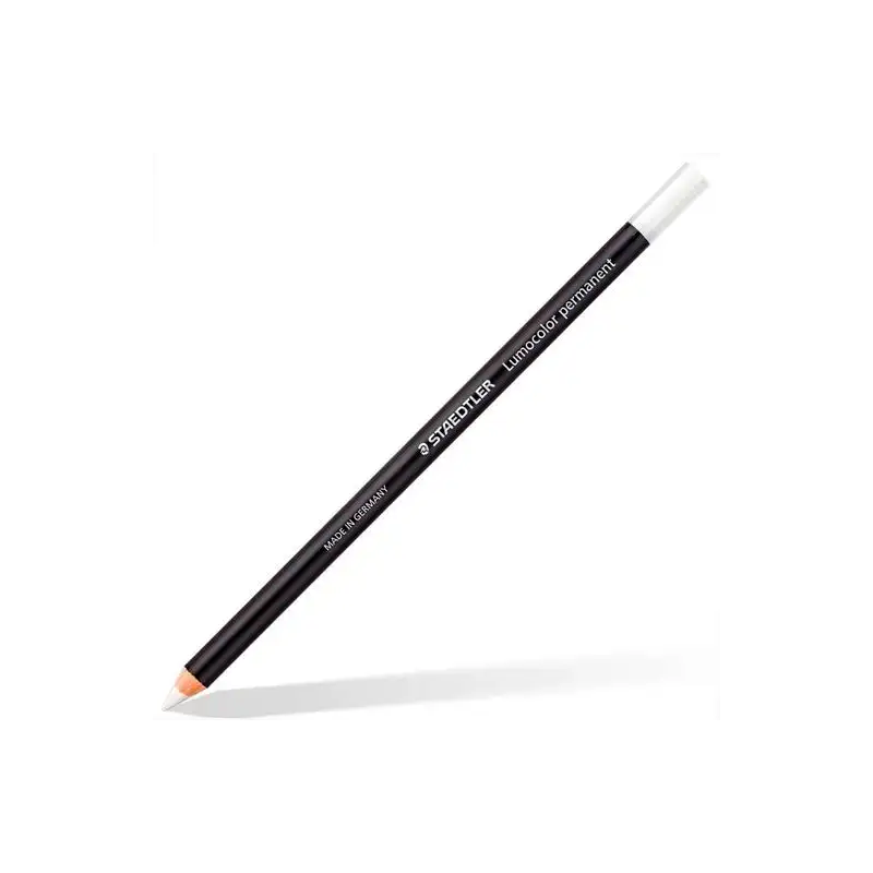 (108 20-0) STAEDTLER MARCADOR PERMANENTE EN SECO LUMOCOLOR GLASOCHROM BLANCO