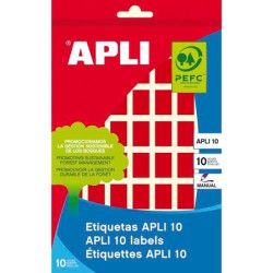 (02752) APLI ETIQUETAS ADHESIVAS 12X18MM ESCRITURA MANUAL C/ROMOS 56 X 8H ROJO