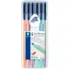 (323SB6CS01) STAEDTLER ROTULADOR TRIPLUS COLOR 323 C/SURTIDOS PASTEL ESTUCHE 6U