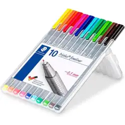 (334 SB10) STAEDTLER ESTUCHE 10 ROTULADORES TRIPLUS FINELINER 334 COLORES SURTIDOS