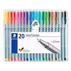 (334 SB20) STAEDTLER ESTUCHE 20 ROTULADORES TRIPLUS FINELINER 334 COLORES SURTIDOS