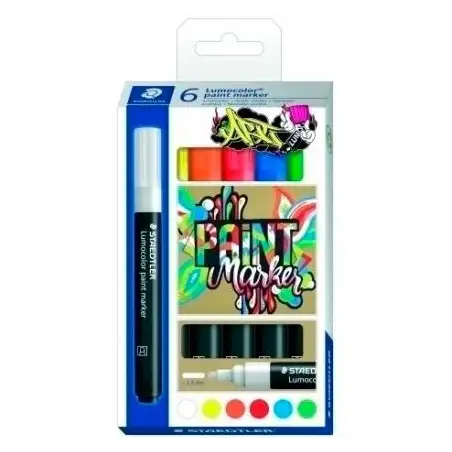(349 C6) STAEDTLER MARCADOR ESPECIAL LUMOCOLOR 349 PERMANENTE C/SURTIDOS ESTUCHE 6 UD