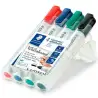 (351 WP4) STAEDTLER ROTULADORES PIZARRA BLANCA LUMOCOLOR PUNTA REDONDA C/SURTIDOS ESTUCHE 4 UD