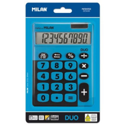 (150610TDBBL) MILAN CALCULADORA TOUCH DUO 10 DIGITOS DUAL BLISTER AZUL