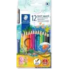 (144 10NC12) STAEDTLER LÁPICES DE COLORES NORIS AQUARELL + PINCEL SURTIDOS EN ESTUCHE 12 UD