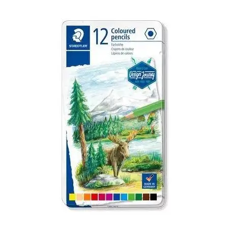 (146C M12) STAEDTLER LÁPICES DE COLORES DESING JOURNEY 146C C/SURTIDOS ESTUCHE METAL 12 UD