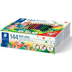 (185 C144) STAEDTLER LÁPICES DE COLORES WOPEX ECOLÓGICO 12 COLORES SURTIDOS ESTUCHE 144 UD