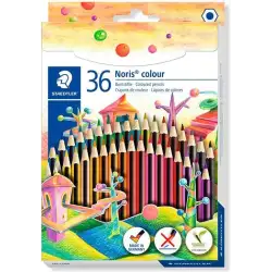 (185 CD36) STAEDTLER LÁPICES DE COLORES NORIS COLOUR WOPEX ECOLÓGICO ESTUCHE 36U