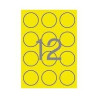 (02866) APLI ETIQUETAS ADHESIVAS CIRCULARES Ø60MM LÁSER 12 X 20H AMARILLO FLUORESCENTE