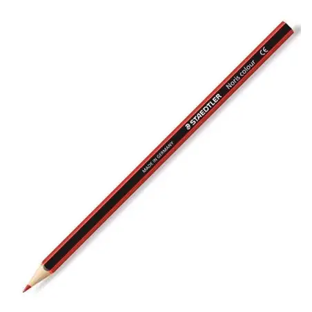 (185-2) STAEDTLER LÁPICES DE COLORES NORIS COLOUR MADERA WOPEX ECOLÓGICA ROJO CLARO