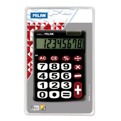 (151708BL) MILAN CALCULADORA NEGRO 8 DIGITO DUAL BLISTER
