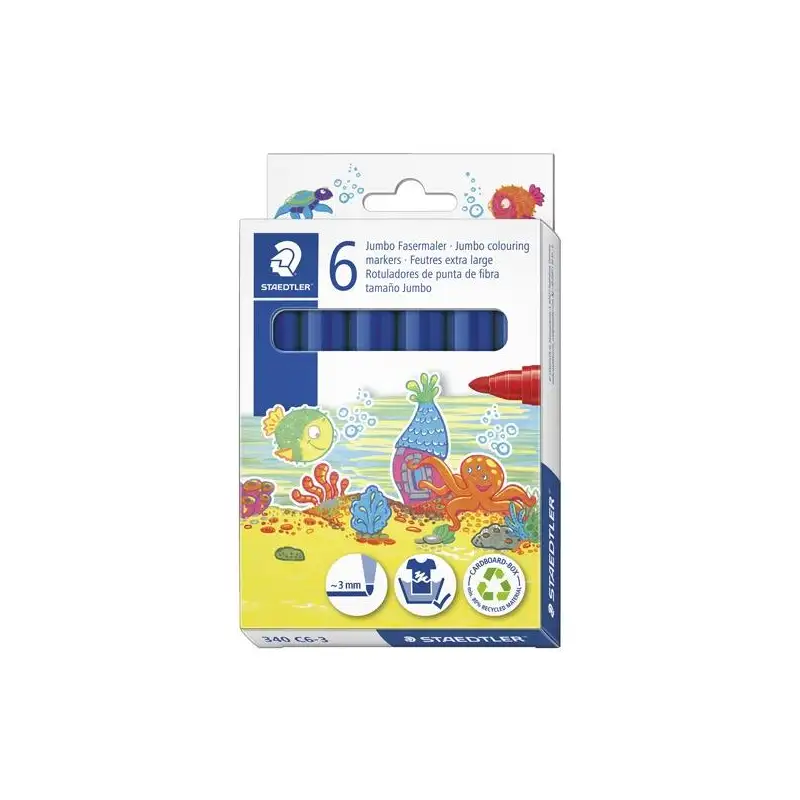 (340 C6-3) STAEDTLER ROTULADOR NORIS CLUB GRUESO AZUL ESTUCHE 6 UD