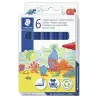 (340 C6-3) STAEDTLER ROTULADOR NORIS CLUB GRUESO AZUL ESTUCHE 6 UD