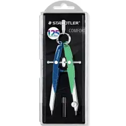 (556 00-MA1) STAEDTLER COMPÁS METÁLICO DE PRECISIÓN MARS CON AJUSTE POR RUEDA AZUL/VERDE MENTA